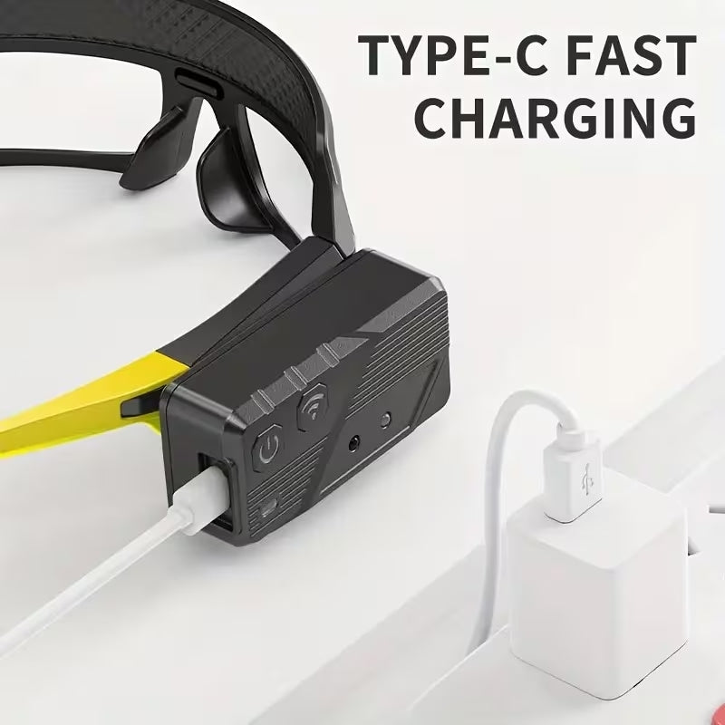 Ultra-Wide LED Headlamp with Motion Sensor - USB-C Rechargeable
