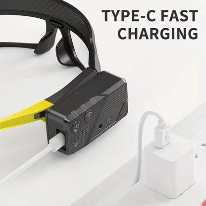 Ultra-Wide LED Headlamp with Motion Sensor - USB-C Rechargeable