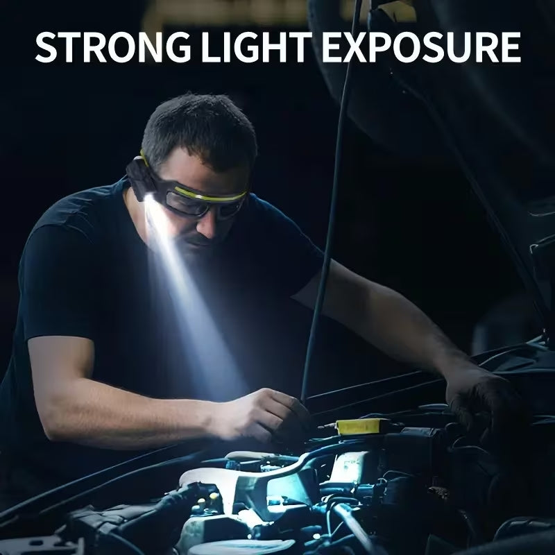 Ultra-Wide LED Headlamp with Motion Sensor - USB-C Rechargeable