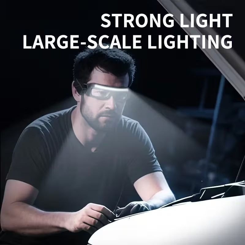 Ultra-Wide LED Headlamp with Motion Sensor - USB-C Rechargeable